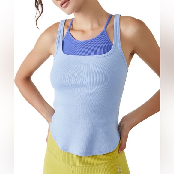 Free People Tops - Free People throw & go tank. Blue. NWT. Size Large